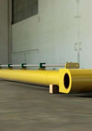 Long stroke hydraulic cylinder for dam tainter gate