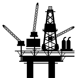 Offshore oil & gas industry platform icon.