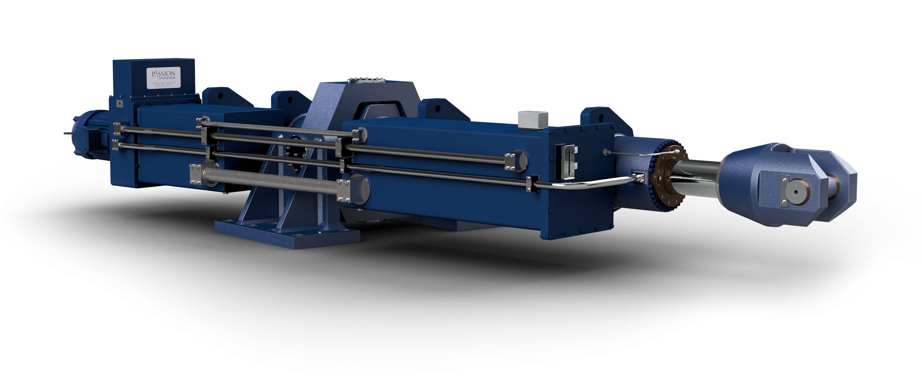Electrohydraulic actuator with special gimbal mount and onboard controls - HPU side view