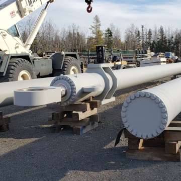 Long stroke hydraulic cylinders for hydroelectric dam intake gate hoist